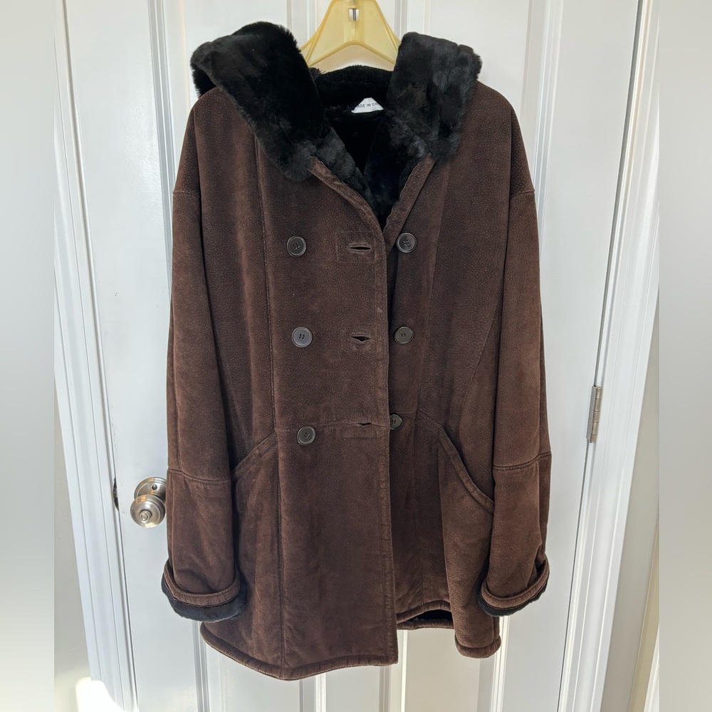 ❄️J Percy for Marvin Richards Brown Suede Coat❄️